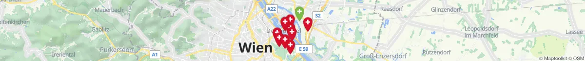 Kartenansicht für Apotheken-Notdienste in der Nähe von Kaisermühlen (1220 - Donaustadt, Wien)